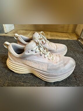 Hoka Women's Pale Pink Cushioned Running Shoes